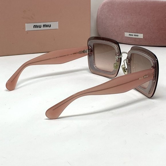 Miu Miu Sunglasses Pink Tinted Glitter Rims - Picture 5 of 11